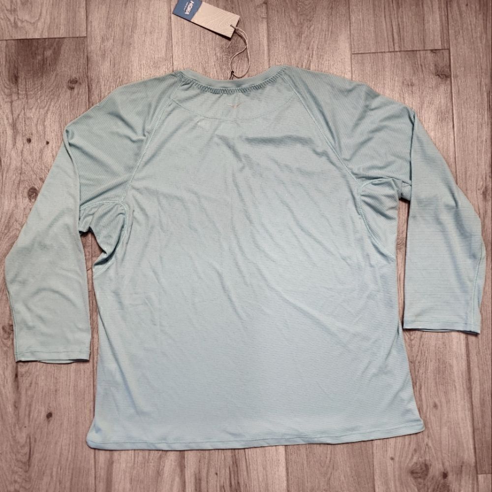 HOKA One One Women's Glide 3/4 Sleeve Shirt Teal Blue Size L New - Picture 3 of 7